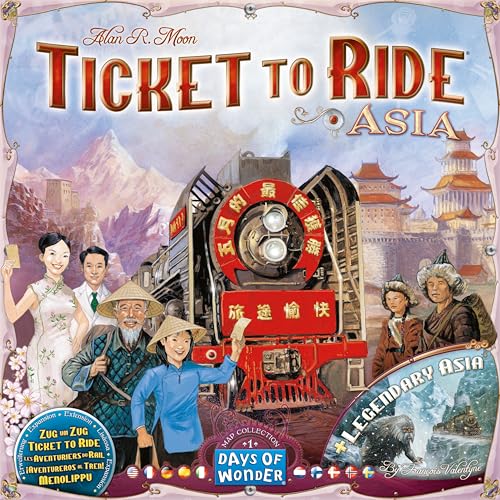 Asmodee Ticket to Ride Asia Board Game Expansion - Expand Your Railway Adventures! Fun Family Game for Kids & Adults, Ages 8+, 2-6 Players, 30-60 Minute Playtime - size: 3. Map Collection, style: Asia