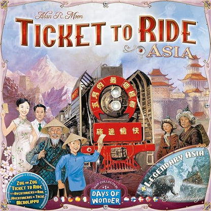 Asmodee Ticket to Ride Asia Board Game Expansion - Expand Your Railway Adventures! Fun Family Game for Kids & Adults, Ages 8+, 2-6 Players, 30-60 Minute Playtime - size: 3. Map Collection, style: Asia
