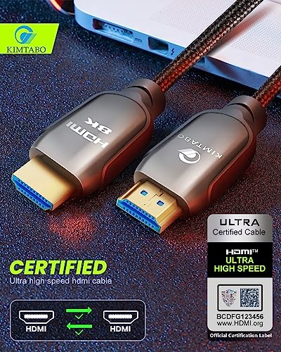 8K HDMI 2.1 Cable 6.6ft 48Gbps, Ultra High Speed HDMI Cable, 4K HD 120Hz 144Hz 2K 240Hz Gaming HDMI Cable 2.1 Certified, eARC HDCP 2.2&2.3 HDR 10+ Dolby Compatible with PS5/Xbox Series X/Apple TV 4K - size: 6.6 ft