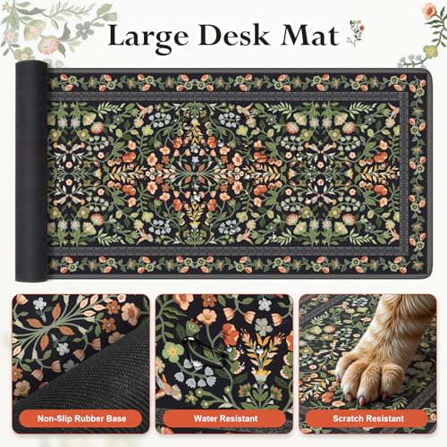 iLeadon Mouse Pad Set, Non Slip Desk Mat with Keyboard Wrist Rest | Soft Mouse Pad with Wrist Support and Coaster for Women Home Office, Gaming Desk Mat with Comfortable Keyboard Pad, Black - color: Black