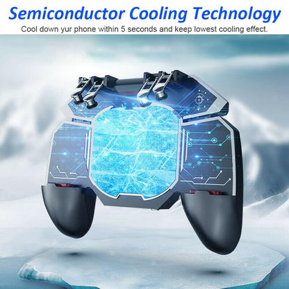 11 in 1 PUBG Mobile Phone Game L2R2 Controller w/ Semiconductor Cooler | No Built-in Battery, Cell Phone 4 Gaming Triggers Gampad Grip for PUBG/Call of Duty/Apex/Fortnitee/Free Fire