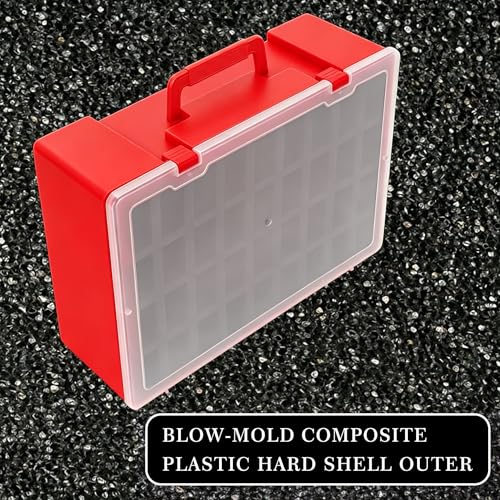 Miniature Storage Sturdy Carrying Figure Case -108 Slot Figurine Minature Carrying Case Compatible with D&D and More (Red) - color: Red