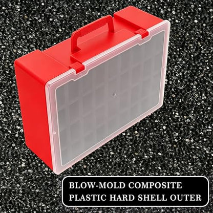 Miniature Storage Sturdy Carrying Figure Case -108 Slot Figurine Minature Carrying Case Compatible with D&D and More (Red) - color: Red