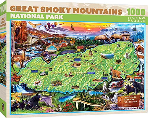 MasterPieces - 1000 Piece Jigsaw Puzzle, Great Smoky Mountains National Park, Fun for Adults, Family, Kids 19.25"x26.75" - style: Great Smokey Mountains