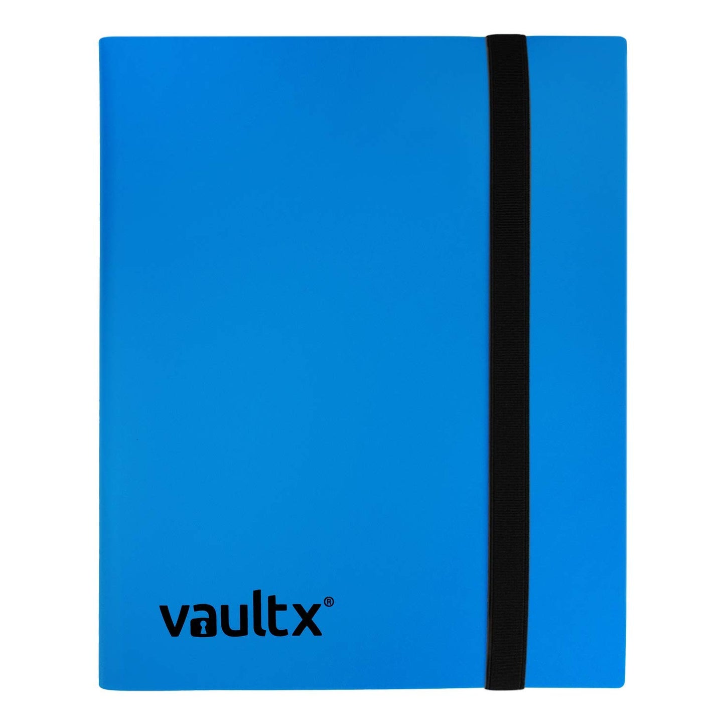 Vault X 4 Pocket Strap Trading Card Binder 160 Cards Side Loading (Blue) | Holds 160 standard-size TCG cards in 20 side-loading 4-pocket pages. Padded, water-resistant cover. - color: Blue