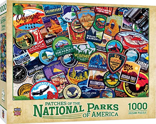 MasterPieces - 1000 Piece Jigsaw Puzzle, National Parks Patches, Fun for Adults, Family, Kids 19.25"x26.75" - style: National Park Patches