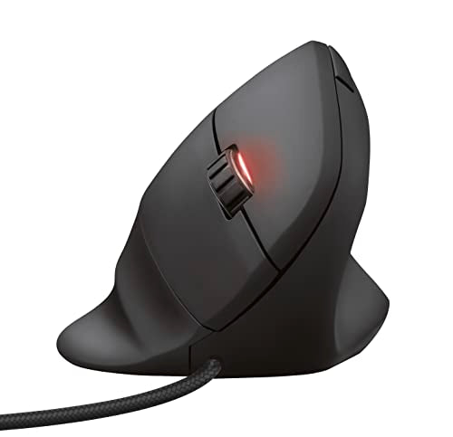 Trust Gaming GXT 144 Rexx Vertical Ergonomic Gaming Mouse, 250-10,000 DPI, 6 Buttons, Black | Ergonomic design prevention against mouse arm / tennis elbow (RSI syndrome), RGB LED lighting, black