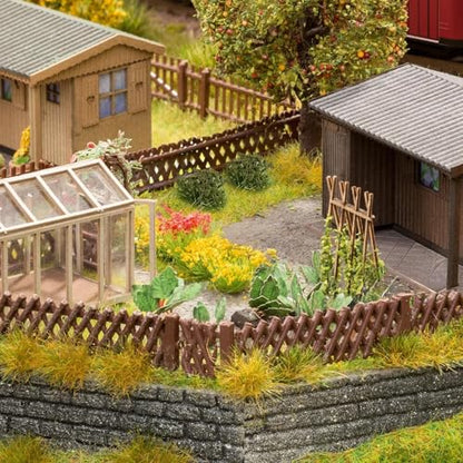 Warmtree 126 Pcs Static Grass Bushy Tufts Lowland Shrubs Tuft Terrain Model Kit for Train Landscape Railroad Scenery Sand Military Layout Model Miniature Bases and Dioramas - color: Green,dry Yellow