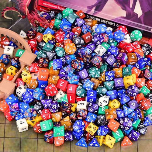 Extended Dice RPG Set | 15 x 31 Polyhedral Dice (465 Piece) for DND5E Tabletop Adventure Games (15 Colors - Classic) - color: 15 Colors - Classic