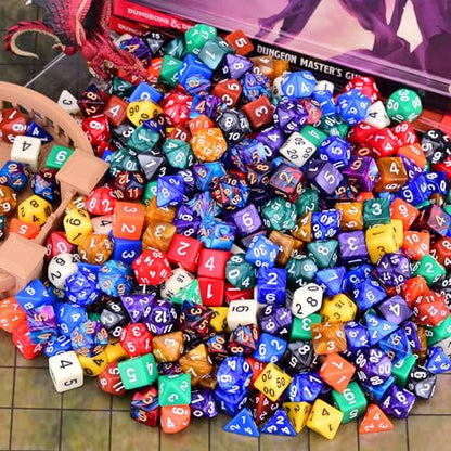 Extended Dice RPG Set | 15 x 31 Polyhedral Dice (465 Piece) for DND5E Tabletop Adventure Games (15 Colors - Classic) - color: 15 Colors - Classic