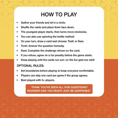 Superious Truth or Dare Challenge Card Family Game – Super Fun Party Card Games for Party Night, Travel Games, Playing Cards for Kids Games - Trivia Games for Kids and Adults - 50 Card