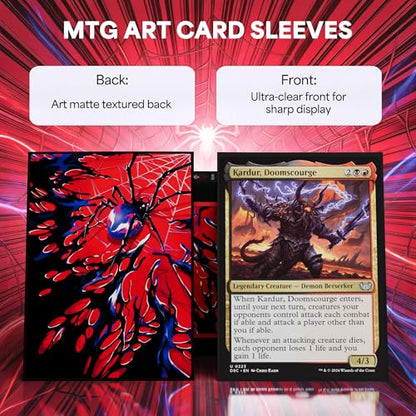 Kabinka MTG Card Sleeves -Spider 100 Standard Size Pack | Clear Front & Matte Finish Back MTG Sleeves for Magic The Gathering TCG - color: Spider