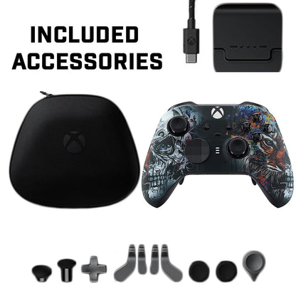 Custom Controllerzz Elite Series 2 Controller Compatible With Xbox One, Xbox Series S and Xbox Series X (Tiger Skull) - color: Tiger Skull