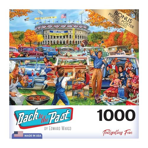 RoseArt - Back to The Past - Tailgating Fun - 1000 Piece Jigsaw Puzzle for Adults - style: Tailgating Fun