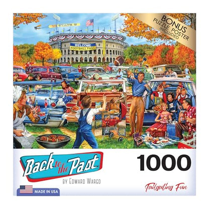 RoseArt - Back to The Past - Tailgating Fun - 1000 Piece Jigsaw Puzzle for Adults - style: Tailgating Fun