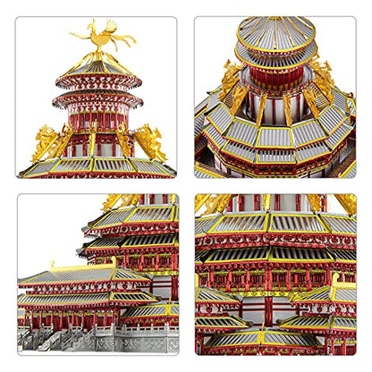 Piececool 3D Metal Puzzles for Adults, Ziwei Palacer Model Kits, Famous Chinese Architecture Model Building Kits, DIY 3D Puzzle Building Blocks Great Gift,189 Pcs - color: Ziwei Palacer