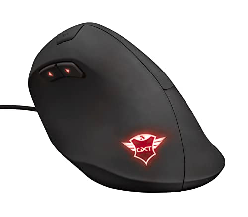 Trust Gaming GXT 144 Rexx Vertical Ergonomic Gaming Mouse, 250-10,000 DPI, 6 Buttons, Black | Ergonomic design prevention against mouse arm / tennis elbow (RSI syndrome), RGB LED lighting, black