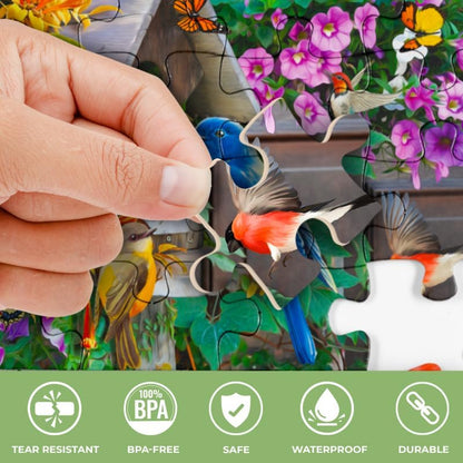 QUOKKA 35 Piece Dementia Activities for Adults - 3 Set Dementia Puzzles for Elderly - Large Piece Gifts Products for Seniors - Alzheimers Jigsaw Puzzle Games for Adults - Birds, Steeds, and Old City