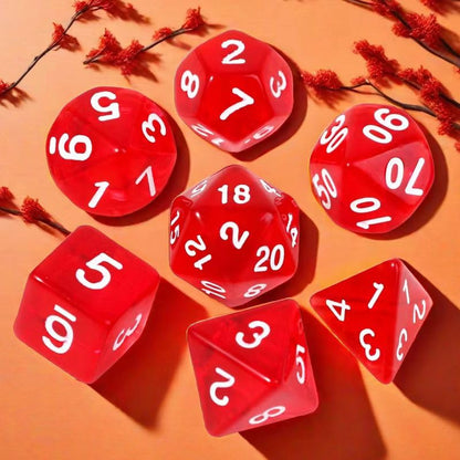 7Pcs Polyhedral DND Dice Set with Black Storage Bag (Red Transparent Dice) | Classic dice set for RPG Polyhedral Dice for Dungeon and Dragons Playing Games 7-Die Set - color: Red Transparent Dice