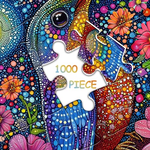 Sparkle Hummingbird Puzzles for Adults 1000 Pieces, Colorful Bird Flowers Jigsaw Puzzles, Animal Plant Nature Beautiful Garden Themed Puzzle, Difficult Hard Impossible Challenge for Adults - style: Sparkle Hummingbird
