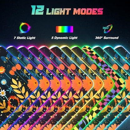 ITNRSIIET RGB Gaming Mouse Pad, Full Desk XL Extended Large Gaming Mousepad, 12 Lighting Modes 30% Thicker Big LED Desk Mat for Gamers, 32 x 12 inches, Cat in The Bush - color: Cat in the Bush