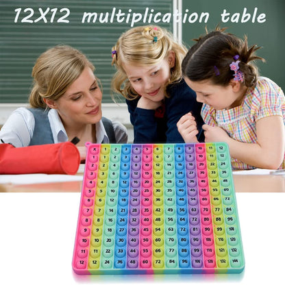 Multiplication Game Table 12 X 12 Math Flash Cards 3rd Grade Fingertip Fidget POP Toy Board Create a Variety of Multiplication additions for Teachers，Educational Science Kits - size: 20cm Vertical Stripe Macaron