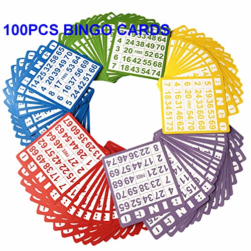 Yuanhe Jumbo Bingo Game Set - 11 Inch Tall Metal Cage with Calling Board, 7/8" Bingo Balls, 500 Bingo Chips,100 Bingo Cards for Large Group Games … - style: Jumbo Set