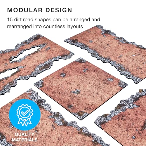 Stratagem Dirt Paths Neoprene Tabletop Wargaming Scenery - Miniatures Game Road Terrain for RPGs, Modular Strategy Battlemat