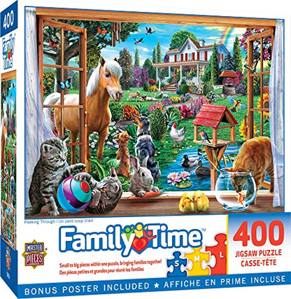 MasterPieces 400 Piece Jigsaw Puzzle For Adults, Family, Or Youth - Peeking Through - 18"x24" - style: Peeking Through