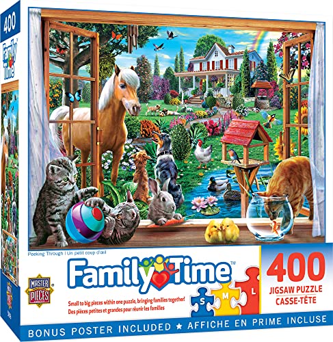 MasterPieces 400 Piece Jigsaw Puzzle For Adults, Family, Or Youth - Peeking Through - 18"x24" - style: Peeking Through