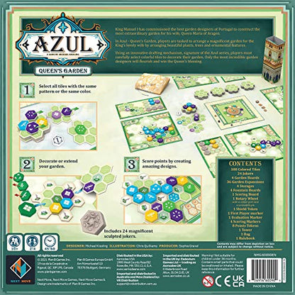 Asmodee Azul Queen's Garden Board Game - Create a Royal Paradise, Mosaic Tile Placement Strategy Game for Kids & Adults, Ages 10+, 2-4 Players, 45-60 Minute Playtime | Create a Royal Paradise, Mosaic Tile Placement Strategy Game for Kids & Adults, Ages 10