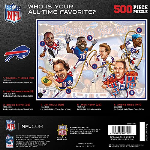 MasterPieces 500 Piece Sports Jigsaw Puzzle for Adults - NFL Buffalo Bills All-Time Greats - 15x21 - style: Buffalo Bills