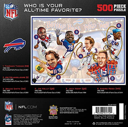 MasterPieces 500 Piece Sports Jigsaw Puzzle for Adults - NFL Buffalo Bills All-Time Greats - 15x21 - style: Buffalo Bills