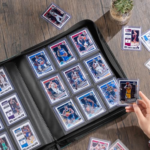 ProCase Top Loader Binder, 9 Pocket Holds 324 Toploaders, Lightblue | Non-PVC Pockets Waterproof PU Leather Binder for Trading Cards or Sports Cards, Compatible with TCG, MTG in 3"x4" Toploader - color: 4-Lightblue