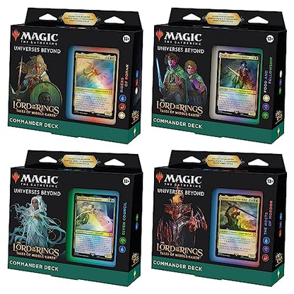 Magic: The Gathering The Lord of the Rings: Tales of Middle-Earth Commander Deck Bundle – Includes All 4 Decks