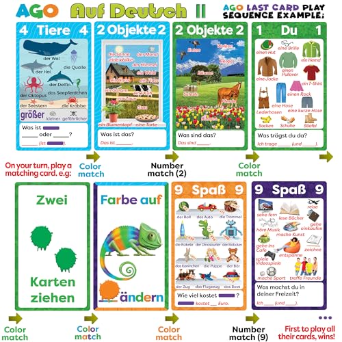 AGO Auf Deutsch 2 Card Game (Deluxe Edition): Learn German The Fun Way! - Boost Vocabulary & Grammar Skills - Learning for All Ages! - style: AGO Auf Deutsch 2 (deluxe edition)