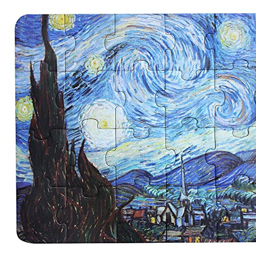 24 Pieces Starry Night Puzzle, Toddler Easy Puzzles for Kids Ages 3-5,4-6 Artist-an Intellectual Decompression Entertainment Game and Preschool Educational Learning Toys - color: Starry Night-24p