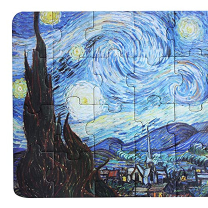 24 Pieces Starry Night Puzzle, Toddler Easy Puzzles for Kids Ages 3-5,4-6 Artist-an Intellectual Decompression Entertainment Game and Preschool Educational Learning Toys - color: Starry Night-24p