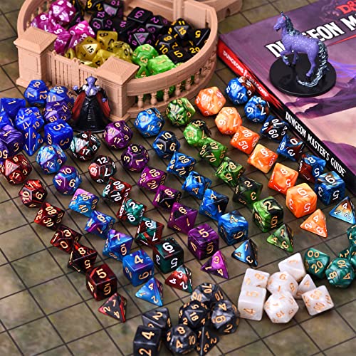RPG Dice 210 Pieces Polyhedral Dice Set for DND | 30 Sets of 7-Dice for Dungeons and Dragons Tabletop Role Playing Adventure Games