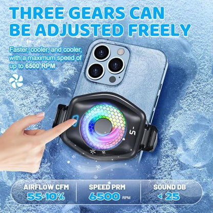 Jremreo 2-in-1 Magnetic & Clip-On Phone Cooler – Semiconductor-Powered Gaming Cell Phone Cooling Fan Radiator for iPhone/Android/iPad/Tablet – Gaming, Video Calls, Live Broadcasting, and Vlog Use