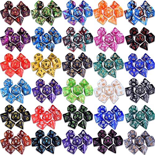 RPG Dice 210 Pieces Polyhedral Dice Set for DND | 30 Sets of 7-Dice for Dungeons and Dragons Tabletop Role Playing Adventure Games