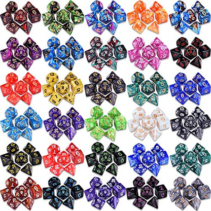 RPG Dice 210 Pieces Polyhedral Dice Set for DND | 30 Sets of 7-Dice for Dungeons and Dragons Tabletop Role Playing Adventure Games