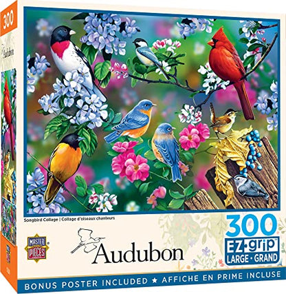 MasterPieces Audubon - Singbird Collage 300pc Ezgrip Puzzle - style: Songbird Collage