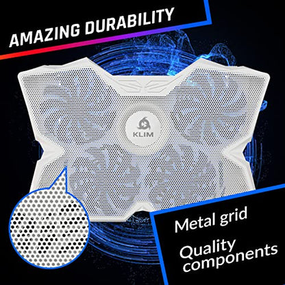 KLIM Wind Laptop Cooling Pad - More Than 500 000 Units Sold - New - The Most Powerful Rapid Action Cooling Fan - Laptop Stand with 4 Cooling Fans at 1200 RPM - USB Fan - PS5 PS4 - Full White - color: Full White