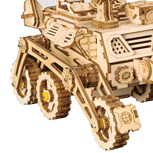 ROKR Assemble Solar Energy Powered Cars-Moveable 3D Wooden Puzzle Toys-Funny Teaching Educational-Home Deco-Model Building Sets-Best Christmas,Birthday Gift for Adult (Curiosity Rover)