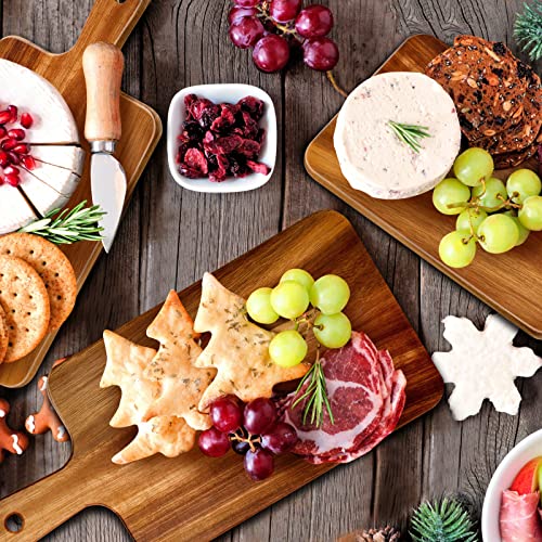 Nuenen 10 Pcs Wood Cutting Board with Handle 15.7 x 7.8 Inch Acacia Wooden Serving Kitchen Chopping Boards for Pizza, Bread, Cheese, Charcuterie, Fruit, Vegetables(Acacia) - color: Acacia, size: 15.7"L x 7.8"W