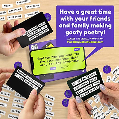 Poetic Injustice – A Magnetic Word Game Where You Make Bad Poetry for Laughs – Family Night Ideas & Fun Party Games for Ages 17+ – Spark Laughter and Create Hilarious Memories