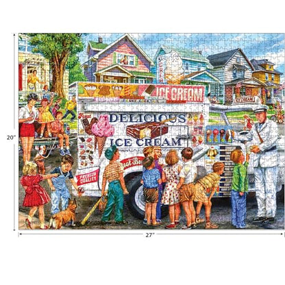 RoseArt - Back to The Past - Ice Cream Truck Day - 1000 Piece Jigsaw Puzzle for Adults - style: Ice Cream Truck Day