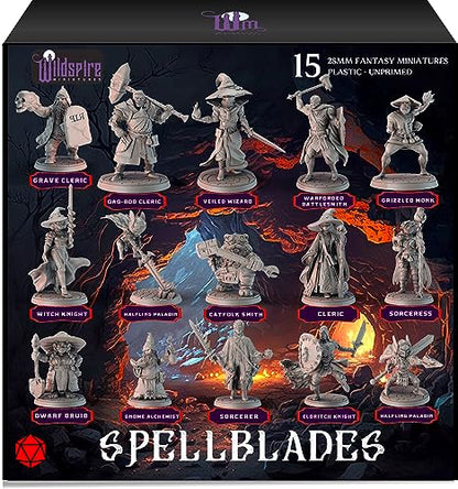 Wildspire Spellblades Miniatures for DND Dungeons and Dragons, Battlemage Characters for D&D minis
