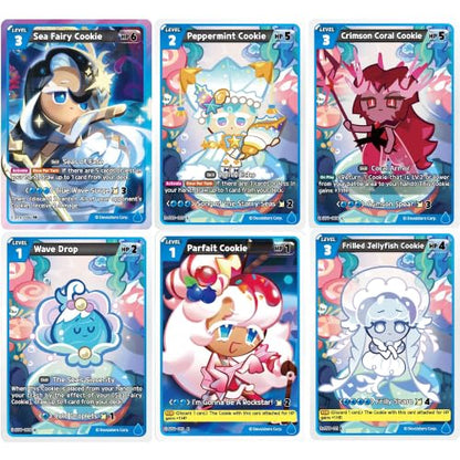 CookieRun TCG: Starter Deck - Seas of Fate - Blue Legendary Cookie Sea Fairy, Ready-to-Play Character Deck, Braverse Trading Card Battle Game - color: Multicolor